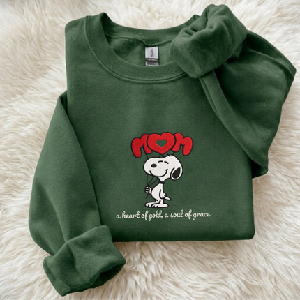 Mom's Golden Grace Embroidered Sweatshirt