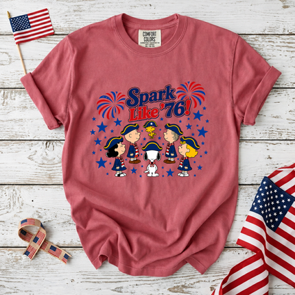 Comfort Colors Spark Like '76 Patriotic Snoopy Historical Friends T-Shirt