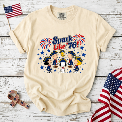 Comfort Colors Spark Like '76 Patriotic Snoopy Historical Friends T-Shirt