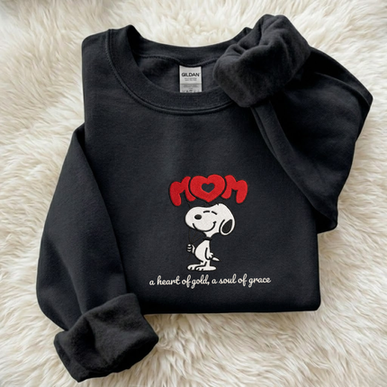 Mom's Golden Grace Embroidered Sweatshirt