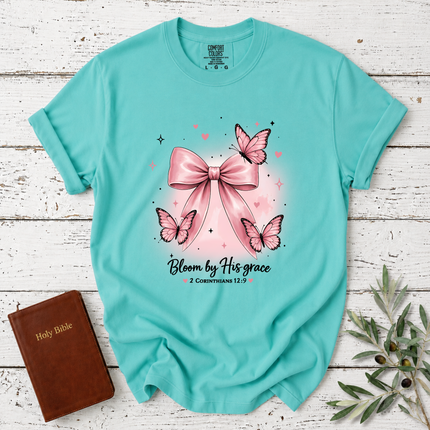 Comfort Colors Bloom by His Grace Coquette Bow T-Shirt