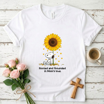 Rooted and Grounded in Mom's Love Sunflower T-Shirt