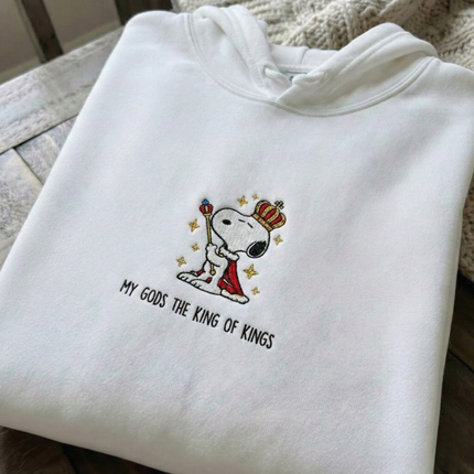 My God is king of king Embroidered Hoodie