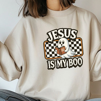 Christian Ghost Halloween Sweatshirt, Jesus Boo Pullover