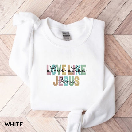 Love Like Jesus Embroidery Sweatshirt