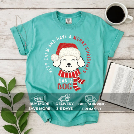 Comfort Colors Santa Dog T-Shirt