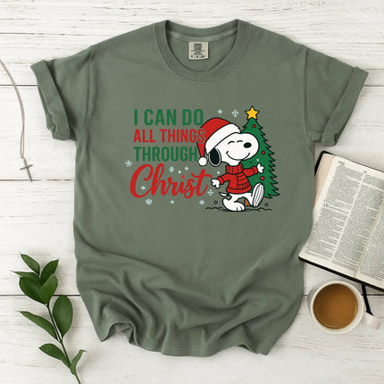 I Can Do All Things Through Christ Snoopy Comfort Color T-Shirt