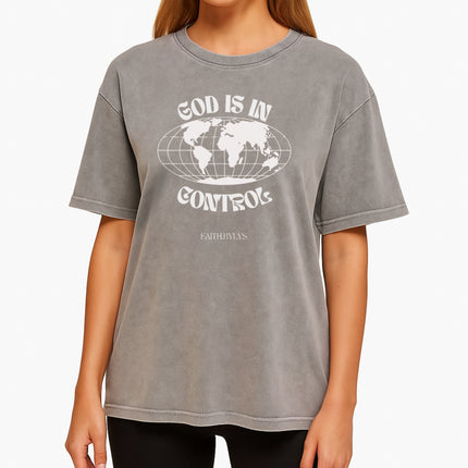 God Is in Control Globe Tee