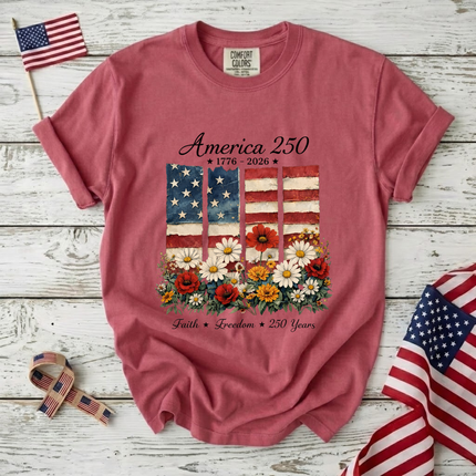 Comfort Colors America 250 Faith & Freedom Floral T-Shirt