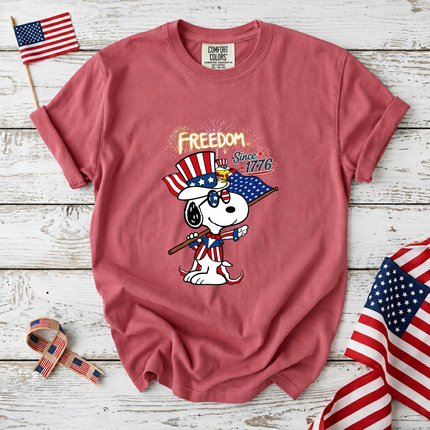 Comfort Colors Freedom Since 1776 Patriotic Snoopy Uncle Sam T-Shirt