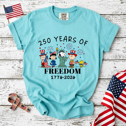 Comfort Colors 250 Years of Freedom Historical Patriotic Friends T-Shirt