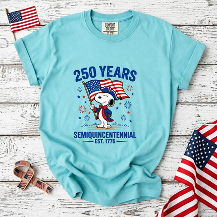 Comfort Colors 250 Years Semiquincentennial Patriotic Snoopy T-Shirt