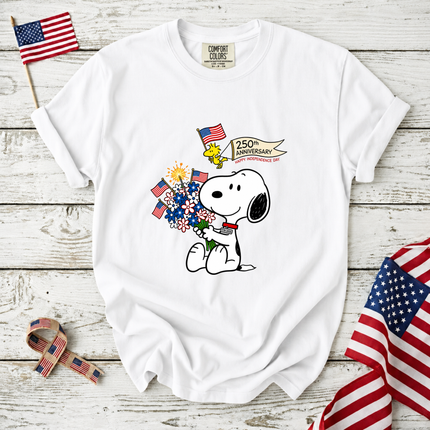 Comfort Colors 250th Anniversary Happy Independence Day Snoopy T-Shirt