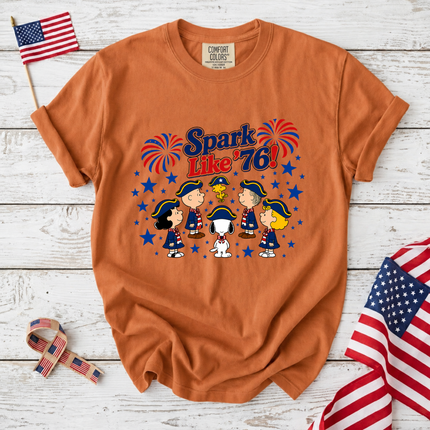 Comfort Colors Spark Like '76 Patriotic Snoopy Historical Friends T-Shirt