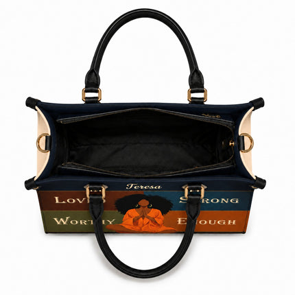 Personalized Loved Strong Worthy Enough Leather Handbag