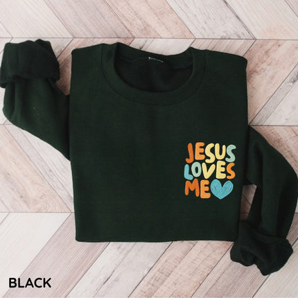 Jesus Loves Me Embroidery Sweatshirt
