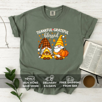 Comfort Colors Thankful and Grateful Thanksgiving T-Shirt