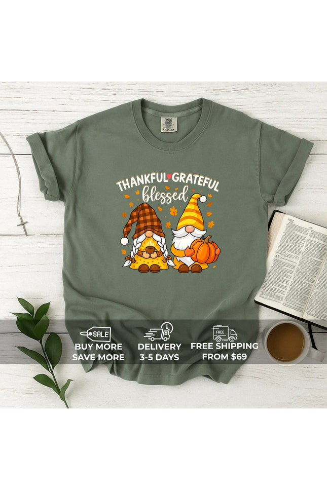 Comfort Colors Thankful and Grateful Thanksgiving T-Shirt