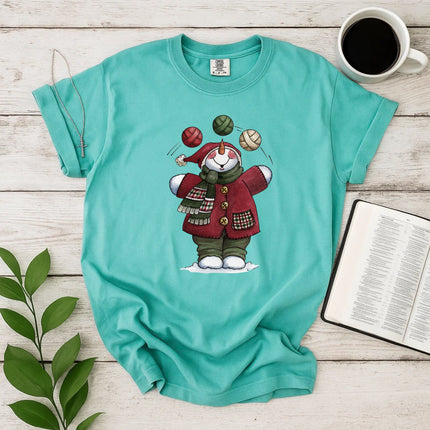 Comfort Colors Juggling Snowman Christmas T-Shirt