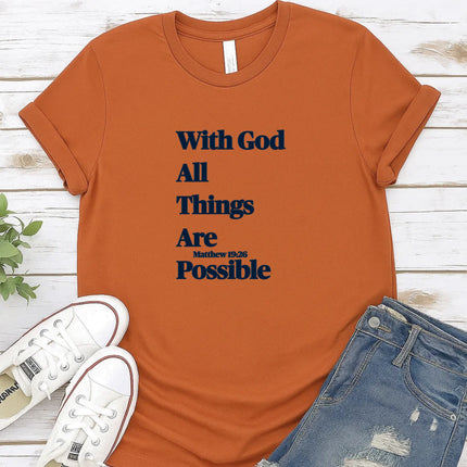 Comfort Colors With God All Things Are Possible Christian T-Shirt