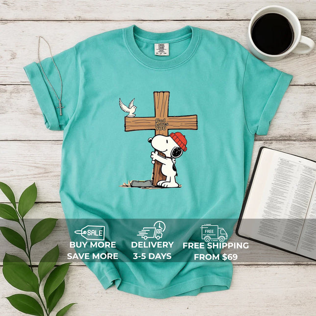 God Loves You Snoopy Comfort Color T-Shirt