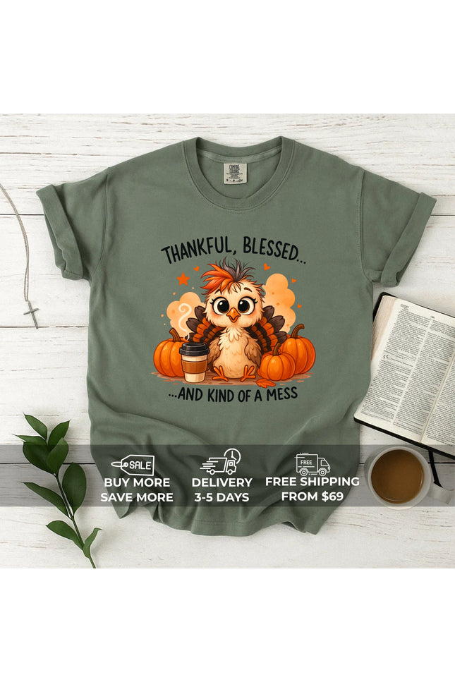 Comfort Colors Thankful and Blessed T-Shirt