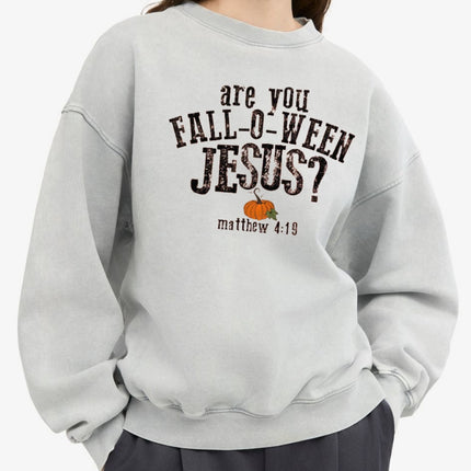 Christian Fall-O-Ween Sweatshirt – Are You Following Jesus Matthew 4:19 Pumpkin Pullover