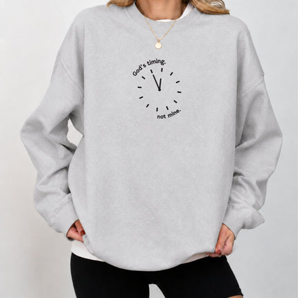 God's Timing Not Mine Embroidered Sweatshirt
