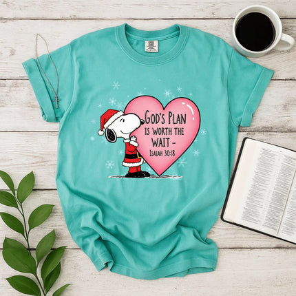 God's Plan Is Worth The Wait Snoopy Comfort Color T-Shirt