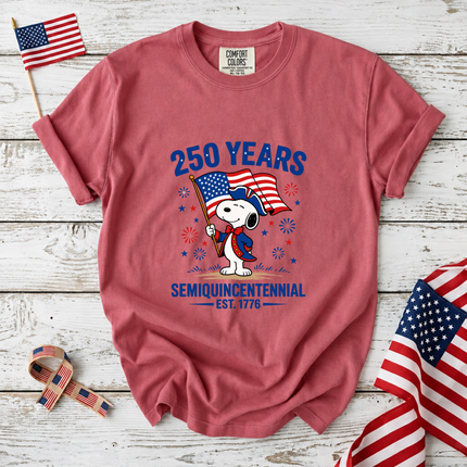 Comfort Colors 250 Years Semiquincentennial Patriotic Snoopy T-Shirt