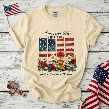 Comfort Colors America 250 Faith & Freedom Floral T-Shirt