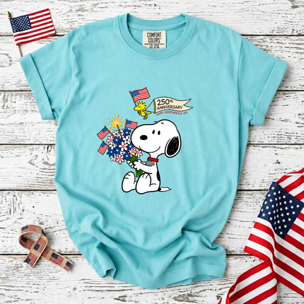 Comfort Colors 250th Anniversary Happy Independence Day Snoopy T-Shirt