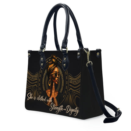 Christian Strength and Dignity Leather Handbag