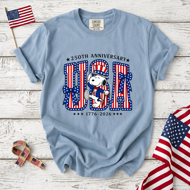 Comfort Colors USA 250th Anniversary Patriotic Friends Bows T-Shirt