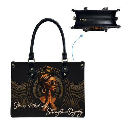 Christian Strength and Dignity Leather Handbag