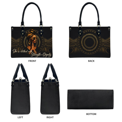 Christian Strength and Dignity Leather Handbag