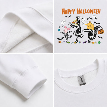 Cute Halloween Pooh Friends Skeleton Dance Sweatshirt
