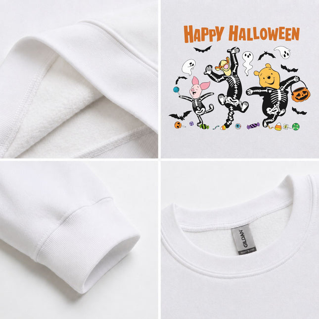 Cute Halloween Pooh Friends Skeleton Dance Sweatshirt
