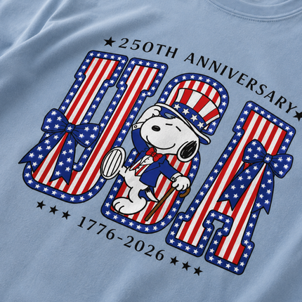 Comfort Colors USA 250th Anniversary Patriotic Friends Bows T-Shirt