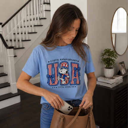 Comfort Colors USA 250th Anniversary Patriotic Friends Bows T-Shirt