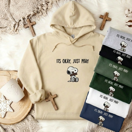 It's Okay, Just Pray Embroidered Hoodie