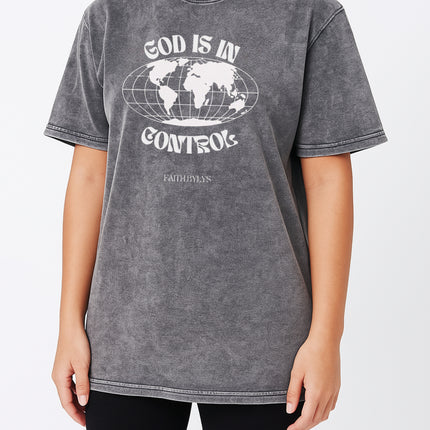 God Is in Control Globe Tee