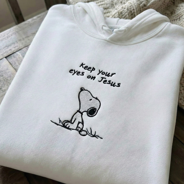 Keep Your Eyes on Jesus Embroidered Hoodie