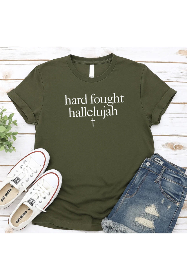 Comfort Colors Hard Fought Hallelujah Christian T-Shirt