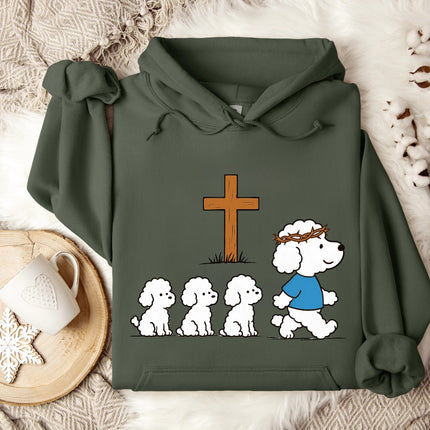 Marching in Faith Dogs Cute Gildan Hoodie