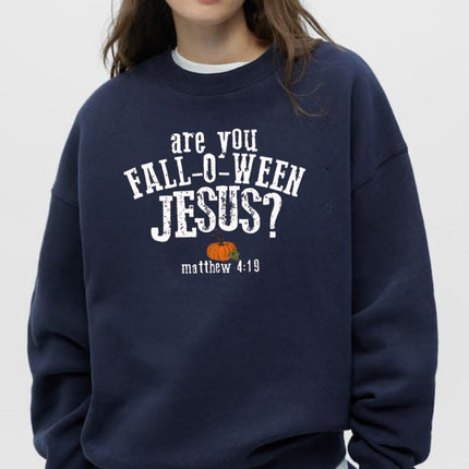 Christian Fall-O-Ween Sweatshirt – Are You Following Jesus Matthew 4:19 Pumpkin Pullover