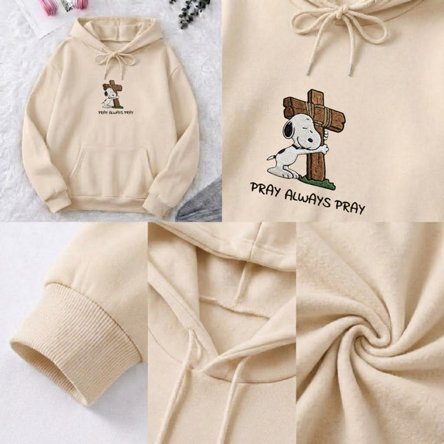 Pray Always Pray Gildan Embroidered Hoodie