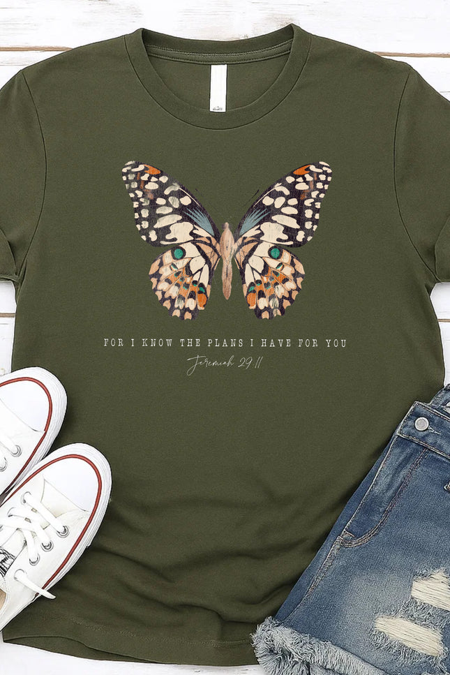 Comfort Colors Butterfly Jeremiah 29:11 Christian T-Shirt