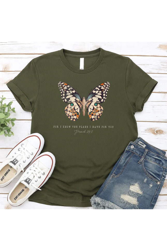 Comfort Colors Butterfly Jeremiah 29:11 Christian T-Shirt