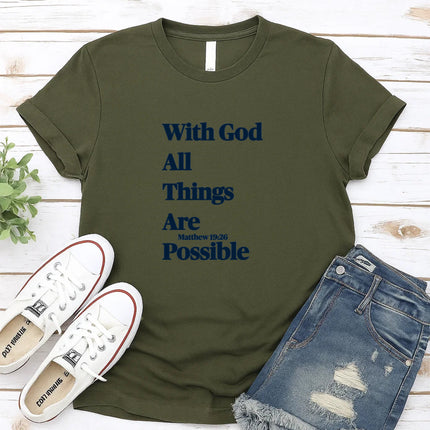 Comfort Colors With God All Things Are Possible Christian T-Shirt